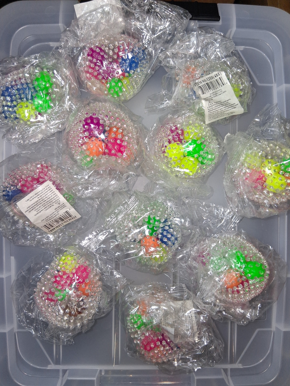 Lightup Stress Ball with Clear Spiky Shell - Multi-Color